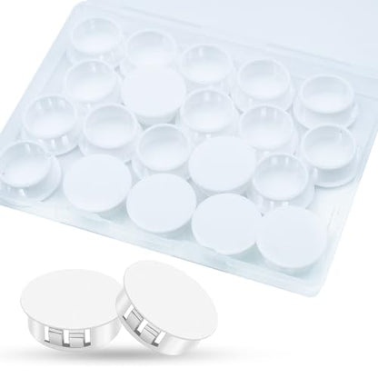 20Pcs 1"(25mm) White Plastic Hole Plugs, White Hole Plugs Hardware Plugs for Round Holes, Knockout Plugs Screw Hole Plugs for Reserved Holes in Kitchen Cabinet - style: 20PCS-1inch
