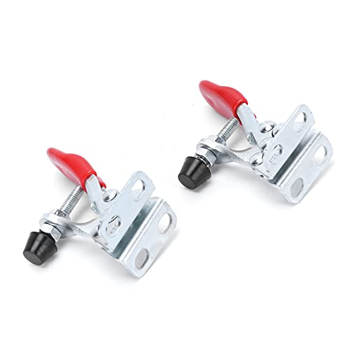 Toggle Clamp Fixture, 2Set Hold Down LD GH‑201‑A Clamping Quick LDGH 201AHand Clamps, Clamp, Hand Tools 30kg Holding Capacity GH201A Nonslip Red Tools, Horizontal with Acity for