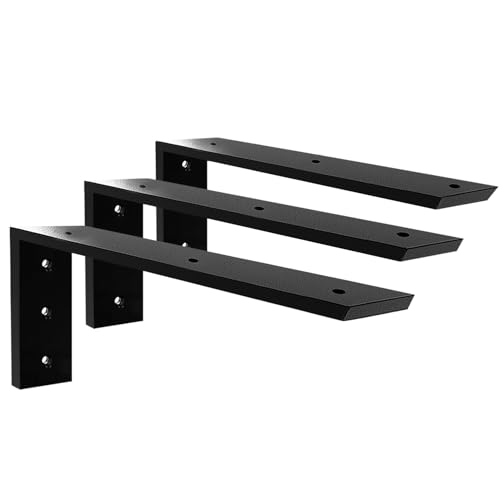 Countertop Support Bracket 20 Inch 3 Pack Countertop Bracket for Granite 3/8" Thick 20"x8"x2.5" Heavy Duty L Brackets Shelf Brackets Metal Corbels for Quartz/Granite/Wood/Concret/ Laminate Countertops - size: 20 Inch, style: black-4 pack