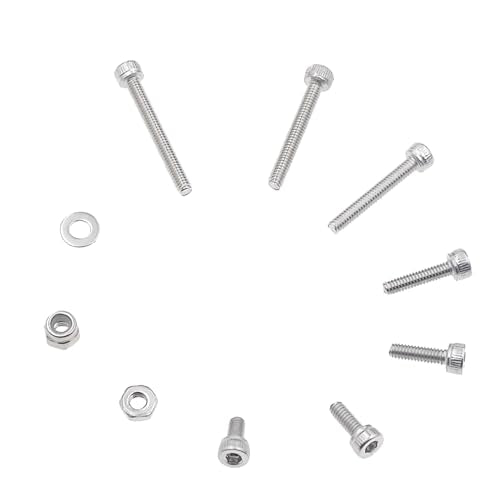 M2.5 304 Stainless Steel Knurled Hex Socket Cap Screw Nut Washer Kit - size: M2.5
