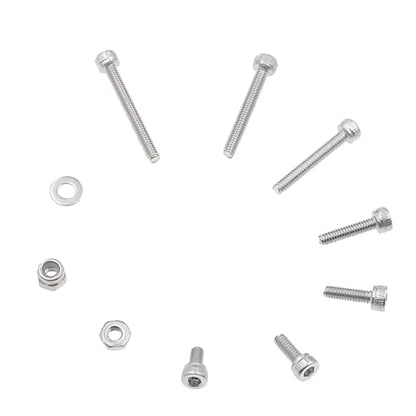 M2.5 304 Stainless Steel Knurled Hex Socket Cap Screw Nut Washer Kit - size: M2.5