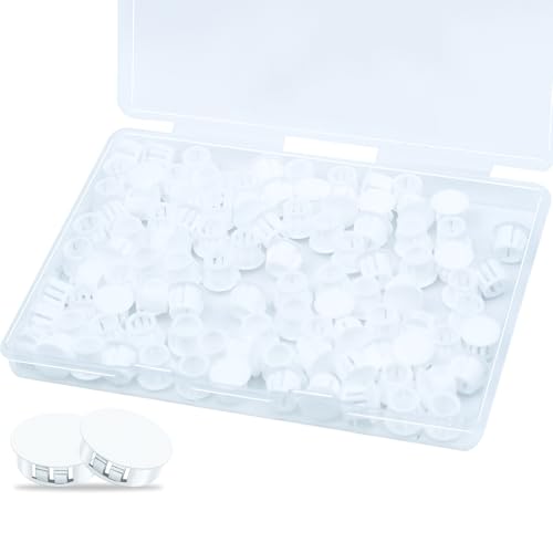 120Pcs 5/16"(8mm) White Plastic Hole Plugs, White Hole Plugs Hardware Plugs for Round Holes, Knockout Plugs Screw Hole Plugs for Reserved Holes in Kitchen Cabinet - style: 120PCS-5/16inch
