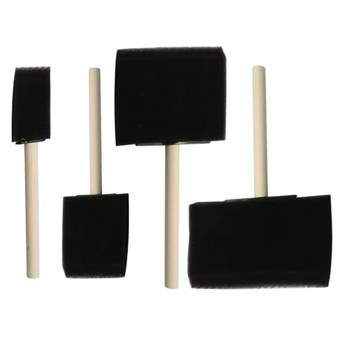 4 Pack 4 Sizes Paint Brushes, Black Sponge Paint Brush - size: 4 Sizes