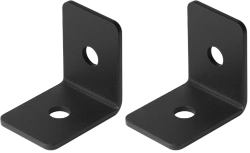 20 PCS 1-1/2" Black L Bracket, Pergola Rafter Clips, 11 Gauge (Pack of 2) - size: 1-1/2" x 2" x 2" (Pack of 2)