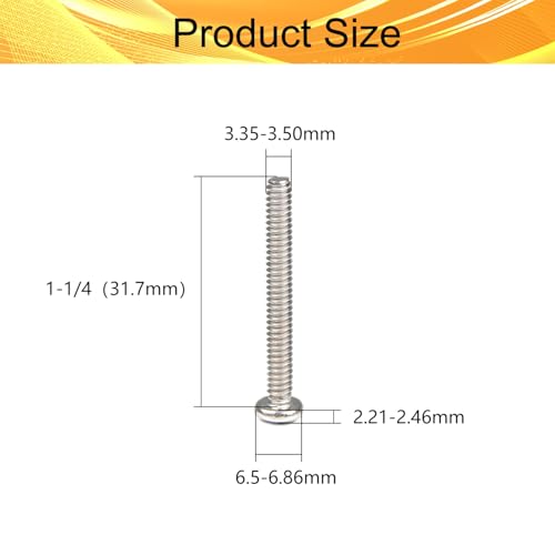 50PCS #6-32 x 1-1/4" Machine Screws, Phillips Pan Head, 304 Stainless Steel - size: #6-32x1-1/4"