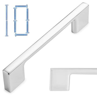KOOFIZO 10 Pack 3-3/4 in Polished Chrome Cabinet Pulls, Drawer Handle P01 - color: Polished Chrome, size: 3-3/4" CC - 10Pcs