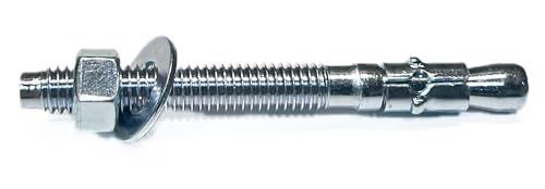 MIGHTY FASTENERS Zinc-Plated Steel Wedge Anchors, 1" X 9" - Heavy-Duty Mounting Bolts for Concrete - 25 Pack - size: 1" X 9"