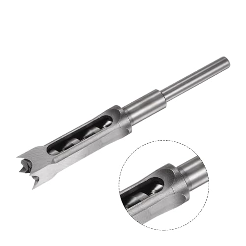 uxcell Square Hole Drill Bit, 7/8" High-Carbon Steel Hollow Chisel Mortise Power Tool for Woodworking - size: 7/8"