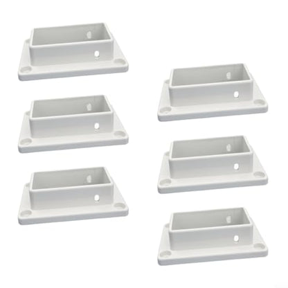 Vinyl Fence Rail Brackets, Weatherproof DIY Mount 6-Pack Set