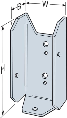 Simpson Strong-Tie FB24R Fence Rail Bracket - 2-in. x 3-3/8-in., for 2x4 Lumber, Durable Zinc Galvanized 20-Gauge Steel Construction, Versatile Fastener-Ready Design