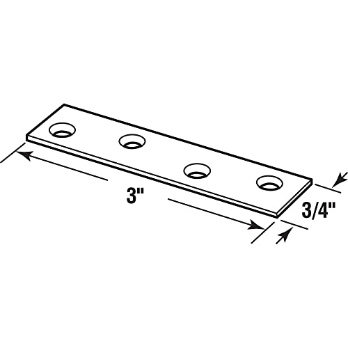 Prime-Line U 9247 Mending Plates, 3/4 In. x 3 In., Zinc (10 Pack)