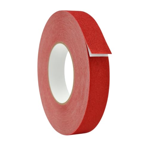 WOD Heavy Duty Anti Slip Tape Red - 1 inch x 30 ft. Non Skid Treads Weather Proof Indoor/Outdoor Traction Tape for No Slip Stairs ASTC32 - color: Red, size: 1 Inch (25mm)
