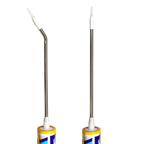 2 Pcs long Glass Glue nozzles, one Straight and one Curved