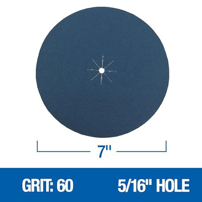 Mercer Industries 409060 Zirconia Cloth Floor Sanding Edger Discs, 7" x 5/16" Hole, Grit 60X (25 pack) - color: Zirconia, size: 7" x 5/16" Hole, style: 60X (25 pack)