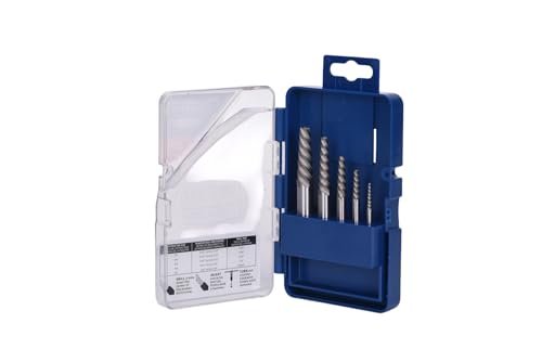 Century Drill & Tool Spiral Flute Screw Extractor, 5 Pc Set (73415) - size: 5-piece Spiral Flute