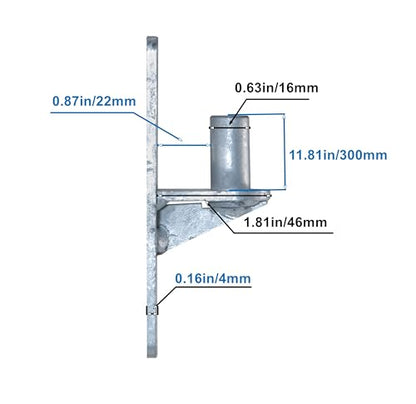 Wall Mount Gate Hinge Chain Link Fence Gate Hinges with 5/8 Hinge Pin (2 Pcs) - size: 2 Pcs