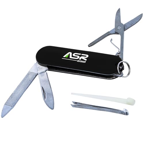ASR Outdoor Mini EDC Small Pocket Knife Multi Tool - LOGO Black - color: Black