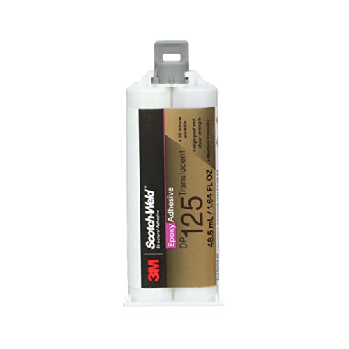 3M Scotch-Weld Epoxy Adhesive DP125, Translucent, Two-Part Epoxy, Flexible Adhesive, Thermal Expansion Tolerant, 48.5 mL (1.64 fl oz) Duo-Pak