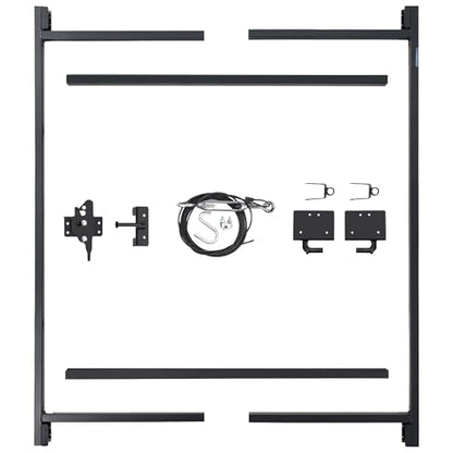 Adjust-A-Gate Wide Gate Frame Kit, Black, 60-96 in, 47 in Tall, 2-Pack - size: 60"-96" wide openings, 5'-6' high