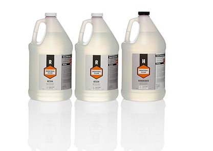 3 Gallon Industrial Clear Epoxy Resin Kit – Crystal Clear, High-Gloss, Heat & Scratch Resistant Table Top Epoxy for Countertops, Bartops, Live Edge Wood, Furniture Refinishing & Flooring - size: 3 gal