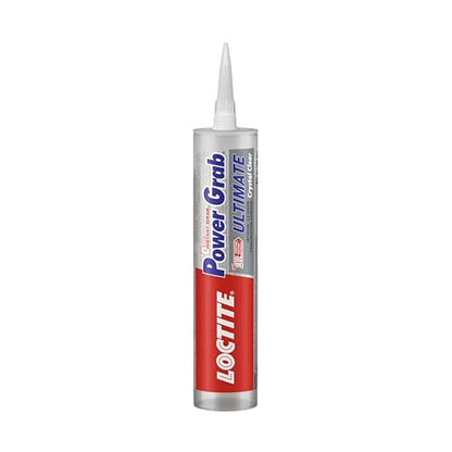Loctite Power Grab Ultimate Crystal Clear Construction Adhesive, 9 fl oz Cartridge, 12 Pack - Versatile Construction Glue for Glass, Wood, Metal & More - size: 12 Pack