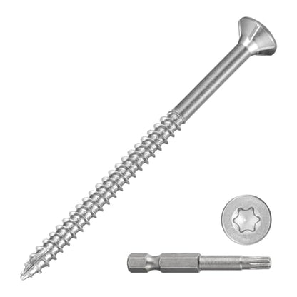 METALLIXITY Deck Screws #8x2-1/2 410 Stainless Steel W/ T25 Torx 30Pcs