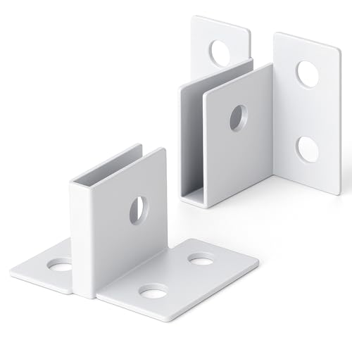 Hicarer 2 Pack U Sign Mounting Brackets for 1/4" Material, Aluminum, White - color: White