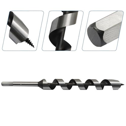 Hordion 1" Wood Auger Drill Bit, 12 Inch Long Ship Auger Bit with Hex Shank