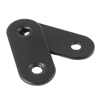 24 Sets 1.5 Inch Stainless Steel Flat Plate Straight Bracket - size: 1.5"- 40mm -Black
