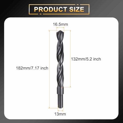 HARFINGTON 16.5mm Drill Bit 13mm Reduced Shank Round 4241 HSS 118° - size: 16.5mm, style: 13mm Shank