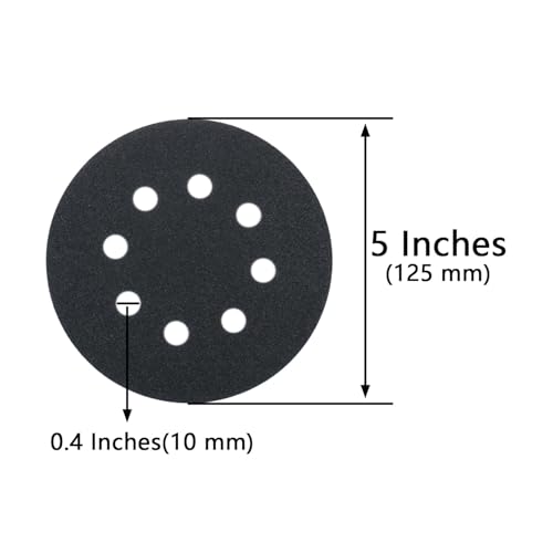 50 Pcs 5 Inch 8 Hole 120 Grit Wet and Dry Sanding Discs, Round Hook and Loop Disc Sandpaper for Random Orbital Sanders - style: 120 Grit