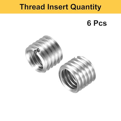HARFINGTON 6pcs Thread Repair Inserts M12 x 1.75 Male to M10 x 1.5 Female Thread 10mm Long Stainless Steel Reducing Nuts Metric Self Tapping Sleeves Threaded Reducer Industrial Fasteners - size: M12 x 1.75 Male to M10 x 1.5 Female x 10mm