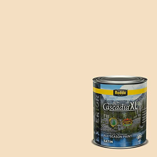 Rodda Paint CASCADIA XL Exterior Satin Paint & Primer in One, Quart, Almond - color: Almond, size: 32 Fl Oz (Pack of 1)