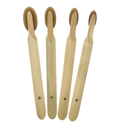 JMIBASIC Round Caulk Finishing Tool - 4 Size Sets - Radius Smooth Grout Silicone Applicator for Curved Edge - Urethane Rubber Sealant Caulking Spatula Spreader - Bamboo Handle Grip
