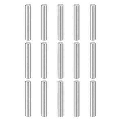 HARFINGTON 15pcs Dowel Pins M4(4mm) x 25mm 304 Stainless Steel Cylindrical Shelf Support Peg Pin Rod Fasten Elements for Metal Devices Wood Furniture DIY Installation, Silver - size: M4 x 25mm