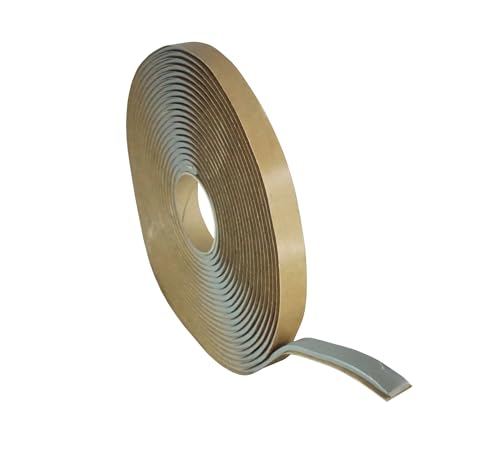 WRS 1/8" x 3/8" Double Sided Butyl Tape, Grey, 25 Ft, for Weatherproofing - color: 1/8" x 3/8" - 25 Ft Roll, Grey
