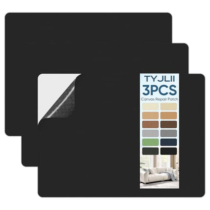 Canvas Repair Patch，Waterproof Self Adhesive Fabric Patch for Tent,Boat Cover,Canopy,Umbrella,Furniture Cover,Awning,Luggage,Couch.(8.3″ x 11″-Black) - color: Black
