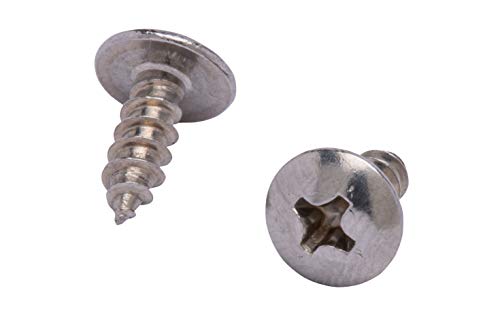 No. 6 x 1/2" Stainless Truss Head Phillips Wood Screw, (100 pc), 18-8 (304) Stainless Steel Sheet Metal Screws, Type A Point, Plain Finish by Bolt Dropper, ssd Screws - size: #6 x 3/8"