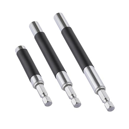 3PCS Bit Holder, HIA Magnetic Drill Bit Holder Extension, small (3.07"–4.6"), medium (4.7"–7.8") and large (5.5"–9.4")