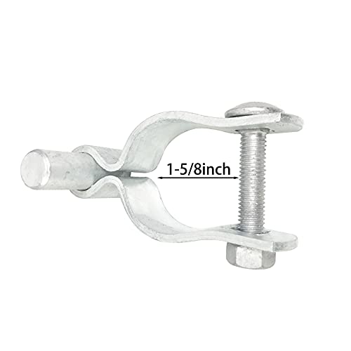 2 Pack Chain Link Fence Gate Post Hinge for 1-5/8" Outside Diameter Post/Pipe, Pressed Steel Post Hinge, Galvanized Chain Link Gate Male, Nut/Bolt Included - size: 1-5/8