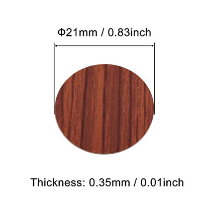 Self-Adhesive Screw Hole Stickers PVC Cover Caps Dustproof for Wooden Furniture Cabinet 21mm 2 Sheets/108 Pcs Red Walnut - color: Red Walnut