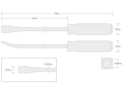 TEKTON 8 Inch Angled End Handled Pry Bar | LSQ42008 | Made in USA