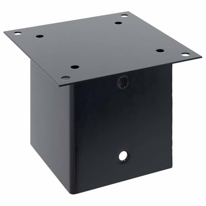 Post Bases 12 Pack 5.55x5.55 Inch Square Column Support Bracket, Anthracite Powder-Coated Steel Heavy Duty Fence Deck Railing Base - size: 141 x 141 mm & 12