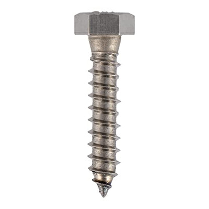 1/4 x 1 Stainless Lag Bolt (25-Pack) 18-8 Stainless Steel, Heavy Duty Hex Wood Lag Screw, ASME B18.2.1 Commercial/Industrial Grade by Makers Bolt - size: 1/4 x 1 (25 pack)