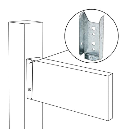 Fence Bracket 8 Packs, Galvanized 2x4 Brackets for Wood Rail, Fence Bracket Repair Kit