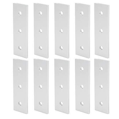 10pcs Flat Mending Plates, Straight Braces Aluminum Heavy Duty Mending Joining Plates Repair Fixing Bracket Connector(3030-3 Hole)