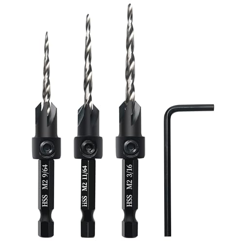 3PCS M2 Countersink Drill Bit Set - size: 3pcs