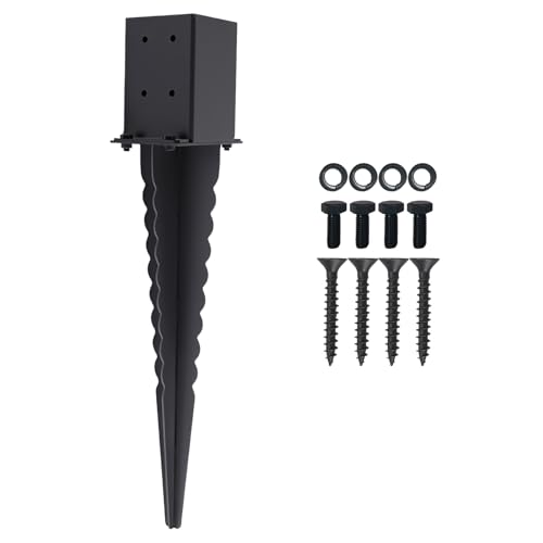 1 Pcs 22" 4"x4" Fence Post Anchor Ground Spike (Fit 3.6"x3.6") Post - size: 1 Pcs