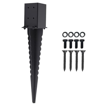 1 Pcs 22" 4"x4" Fence Post Anchor Ground Spike (Fit 3.6"x3.6") Post - size: 1 Pcs