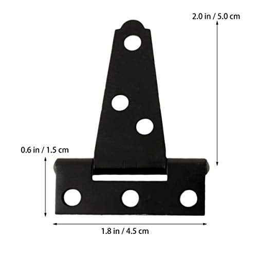 DOITOOL 2 Pcs 2 Inch T Hinges Black T-Strap Shed Barn Door Hinges